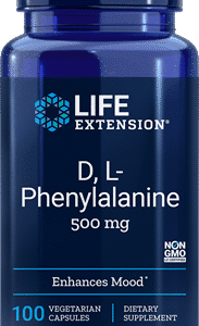 D,L-Phenylalanine Capsules (500 mg) - 100 Vegetarian Capsules