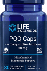 PQQ Caps with BioPQQ (Pyrroloquinoline Quinone) 20 mg - 30 Vegetarian Capsules