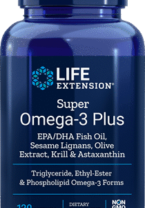 Super Omega-3 Plus EPA/DHA with Fish Oil, Sesame Lignans, Olive Extract, Krill & Astaxanthin - 120 Softgels