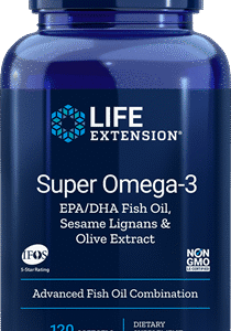 Super Omega-3 EPA/DHA with Fish Oil, Sesame Lignans, and Olive Extract - 120 Softgels