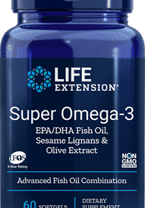 Super Omega-3 EPA/DHA with Fish Oil, Sesame Lignans & Olive Extract - 60 Softgels