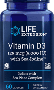 Vitamin D3 with Sea-Iodine (5,000 IU) - 60 Capsules