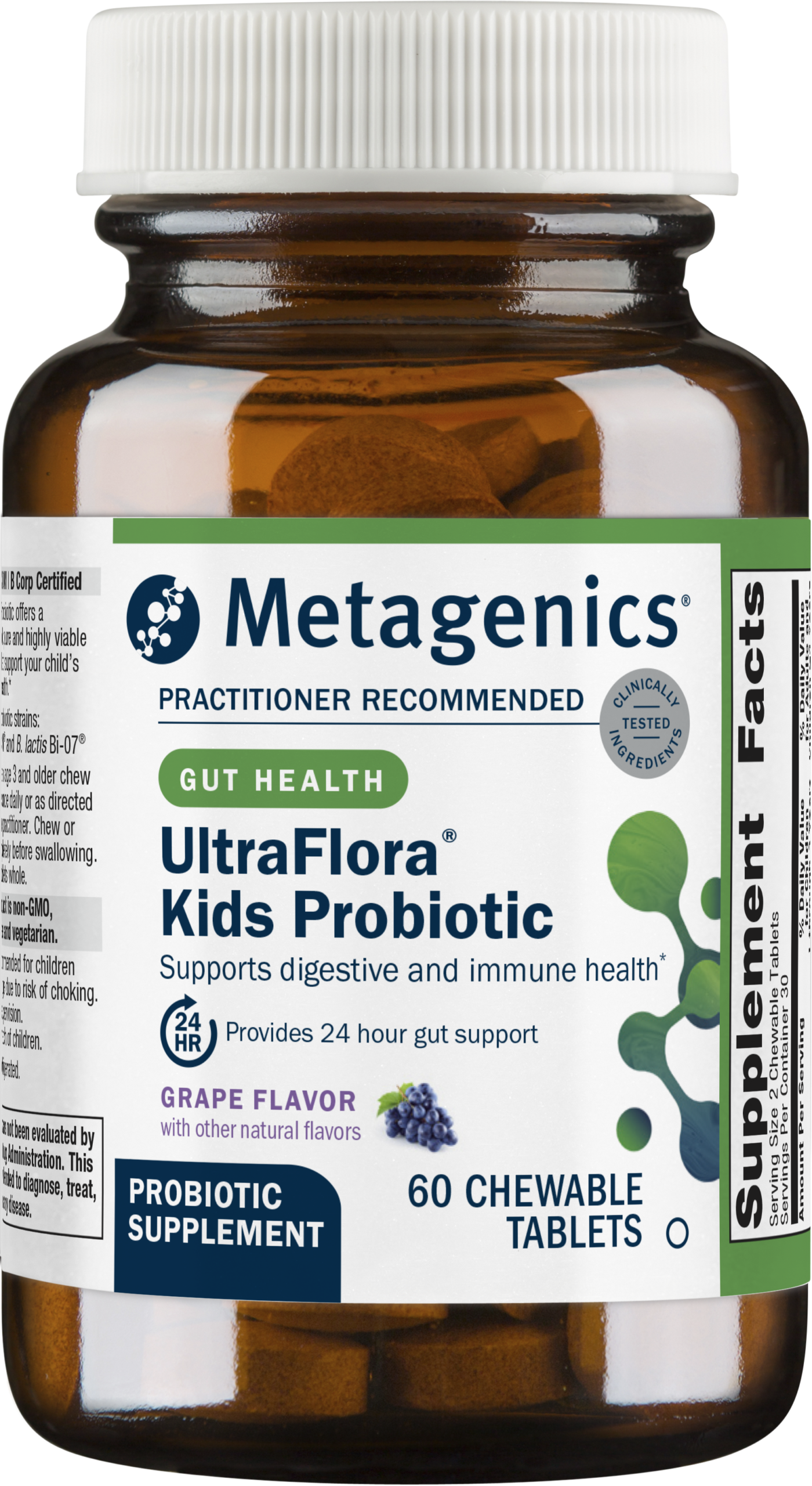 UltraFlora Meta Kids Probiotic 60T LME300D1 100cc UFCHEWKID.png